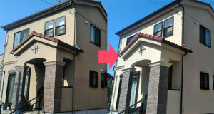 柏市高柳の外壁塗装・屋根塗装の事例、Before Afrer