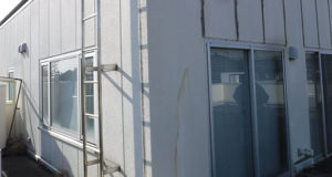 立地上の問題なのか、構造上の問題なのか、外壁はひび割れが目立ちました