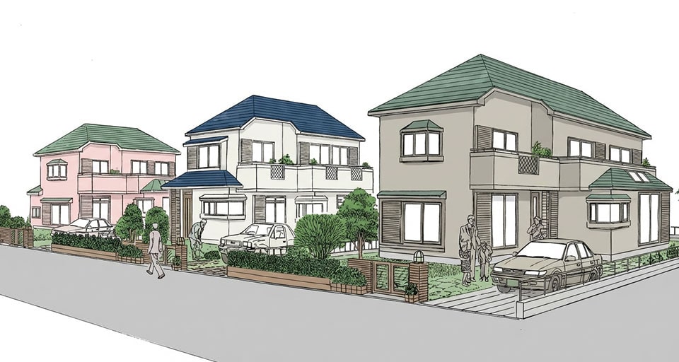 2026年の流行色で塗装した外壁と屋根のイメージ